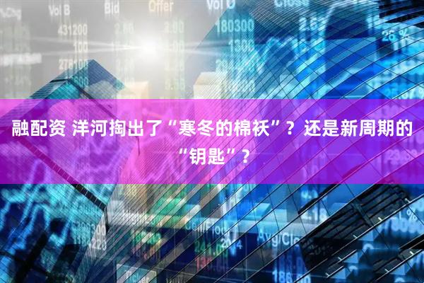 融配资 洋河掏出了“寒冬的棉袄”？还是新周期的“钥匙”？