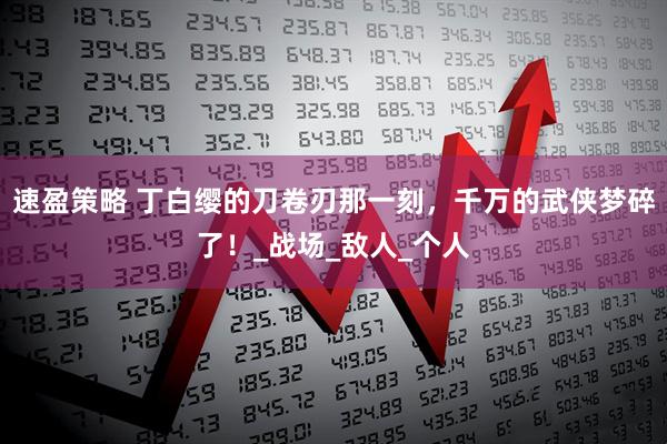 速盈策略 丁白缨的刀卷刃那一刻，千万的武侠梦碎了！_战场_敌人_个人